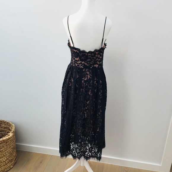 H&M size 10/38 premium collection black and dusty rose lace dress BNWT - Picture 7 of 12
